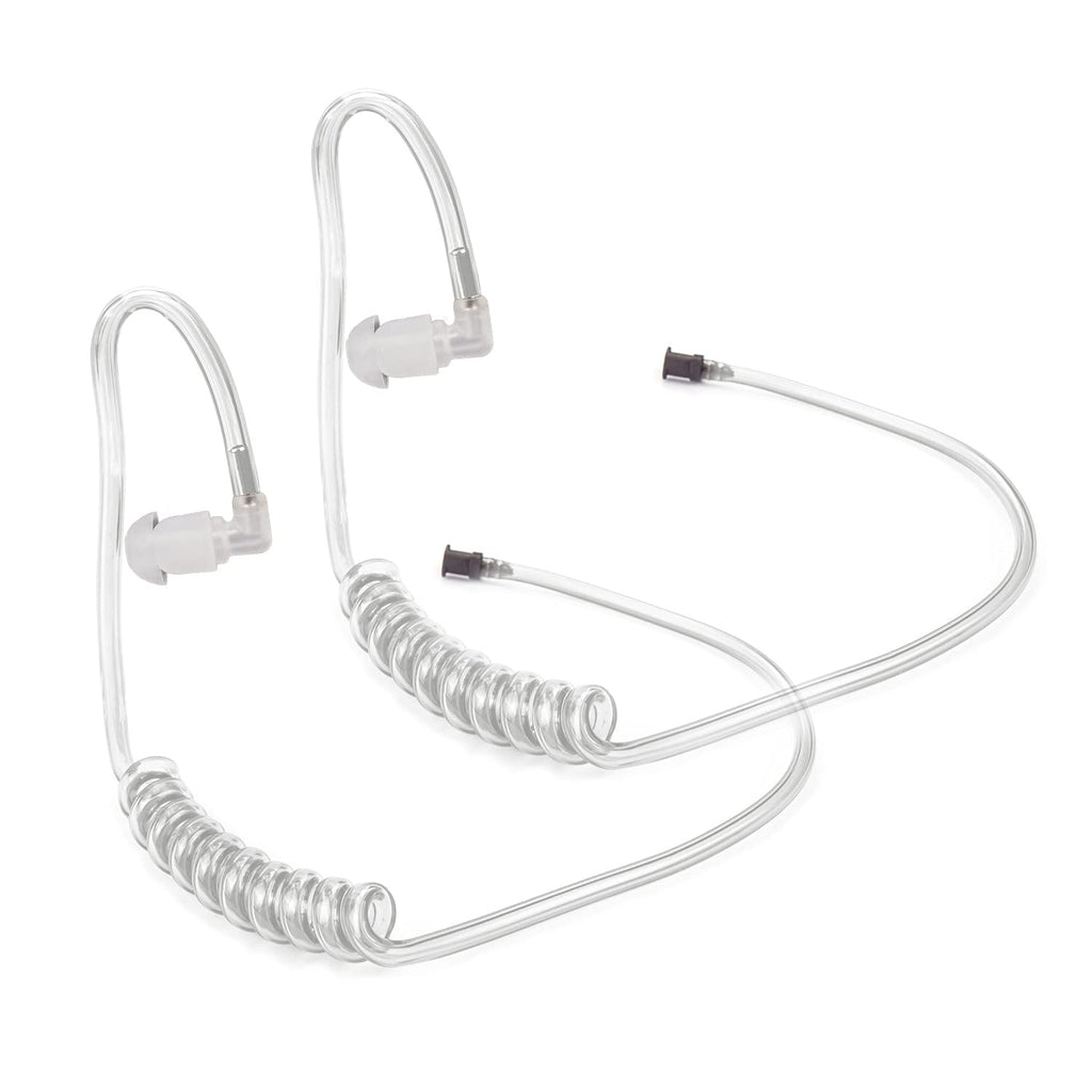 [Australia - AusPower] - Replacement Acoustic Coil Tube for Two Way Radio Earpiece and Headset, Surgical Grade UV Resistant Acoustic Tube (2 Pcs-Clear) 