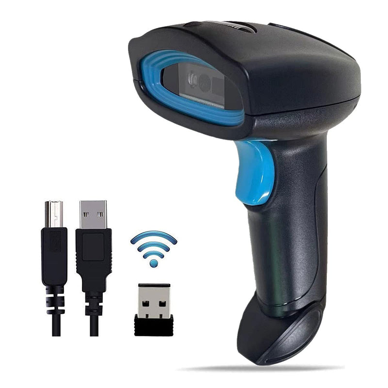 [Australia - AusPower] - 2D QR Barcode Scanner Wireless, Handheld Wired 1D Bar Code Reader USB Support Screen Scan, Automatic CMOS Image Scanner for Computer POS System Supermarket Retail 