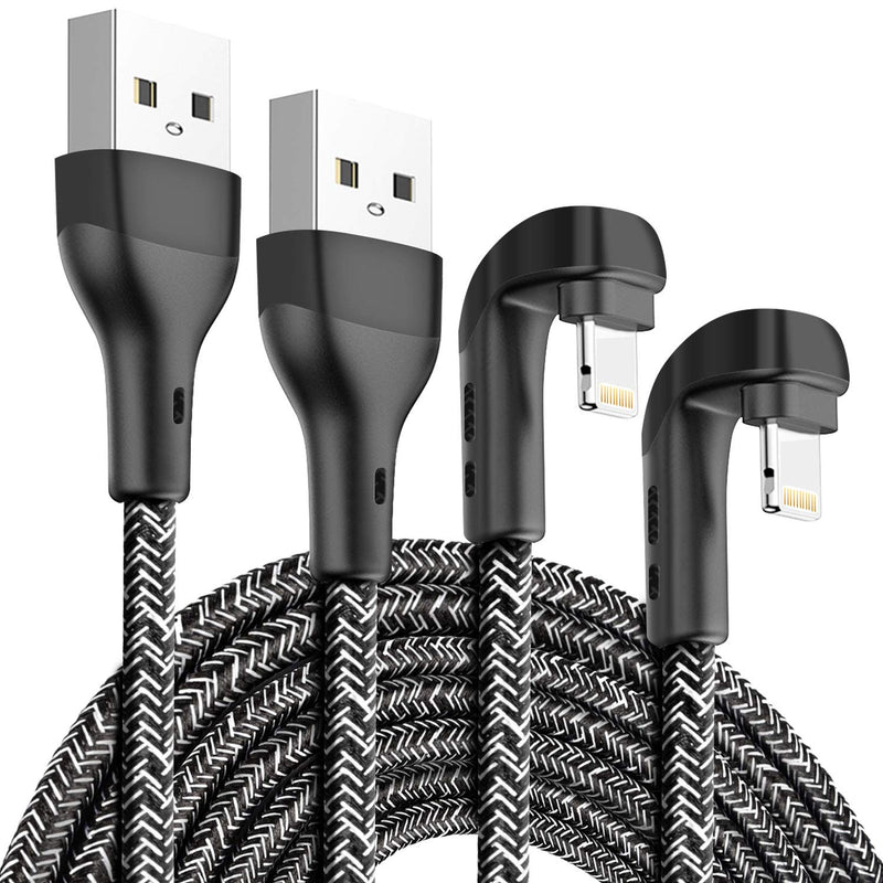 [Australia - AusPower] - 2Pack 90 Degree iPhone Charger 10ft,Apple MFi Certified 10 Feet Apple Lightning Cord Long,Nylon Right Angle 10 Foot iPhone Charging Cable Cord for Apple iPhone 13/13Mini/12/11/XS/XR/8/7 Plus/6S/SE/6/5 2Pack 