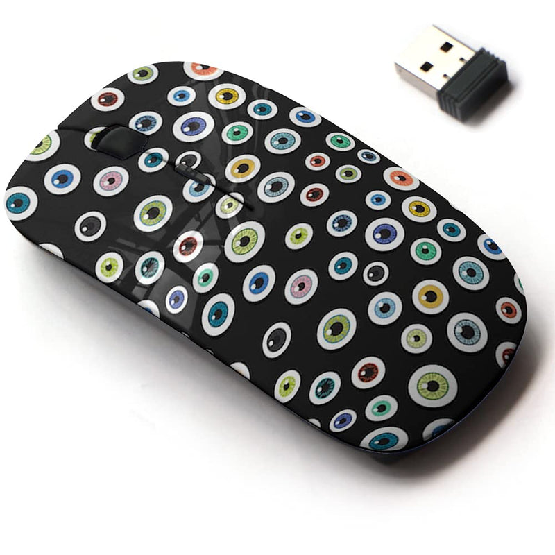 [Australia - AusPower] - 2.4G Wireless Mouse with Cute Pattern Design for All Laptops and Desktops with Nano Receiver - Happy Halloween Eyeballs Humans 