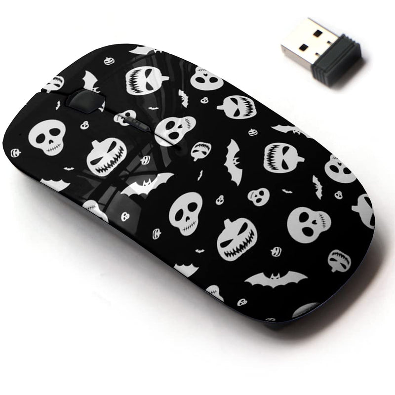 [Australia - AusPower] - 2.4G Wireless Mouse with Cute Pattern Design for All Laptops and Desktops with Nano Receiver - Halloween Black Festive 