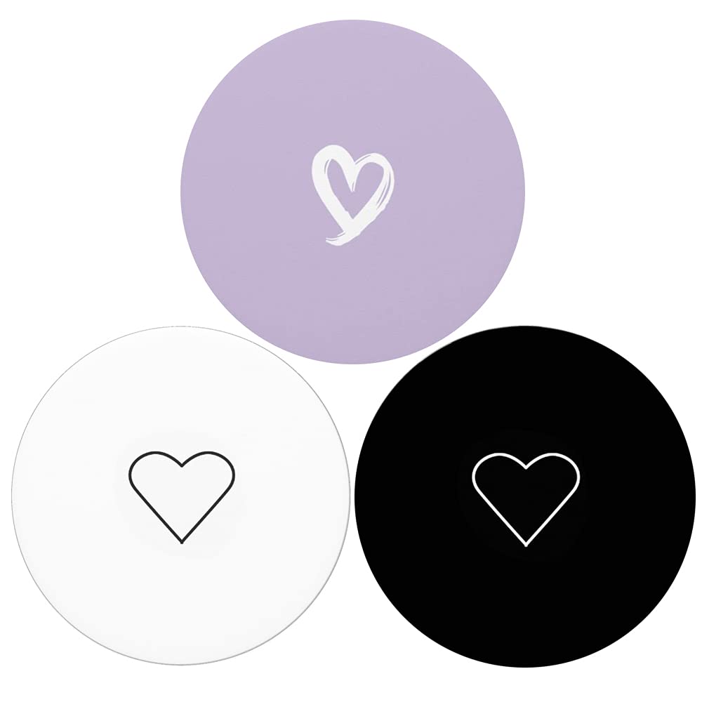 [Australia - AusPower] - Cell Phone Stands for Phones and Tablets 3 Pack - Heart Black White Purple 