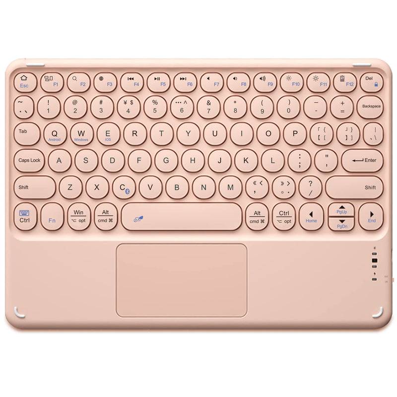 [Australia - AusPower] - Wireless Rechargeable Bluetooth Keyboard with Smart Trackpad, Easy Shortcuts, Superbcco Ultra Slim Cordless Keyboard Compatible with iPad, iPhone, Tablet, Phones, Laptop, iOS, Android(Baby Pink) Baby Pink 