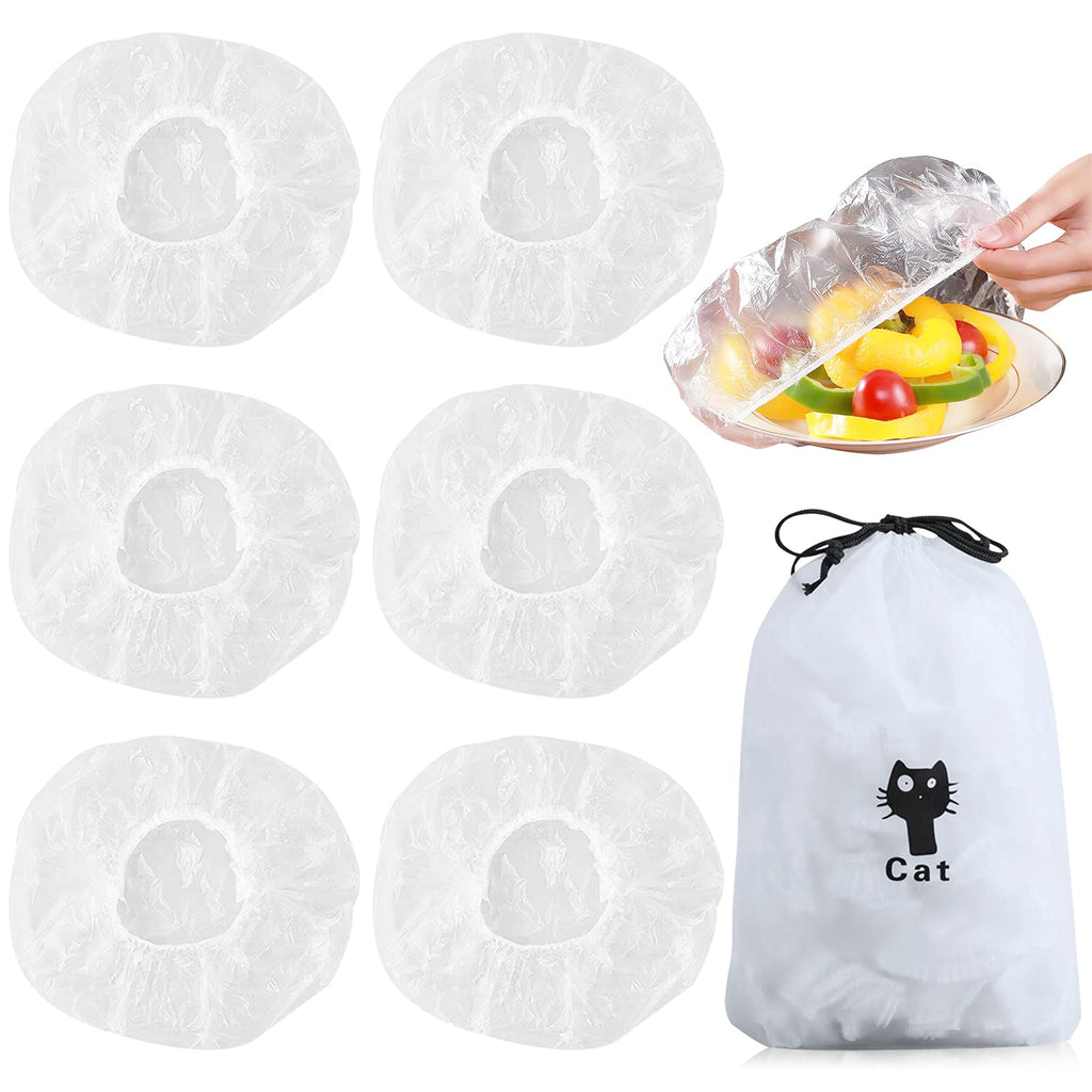 [Australia - AusPower] - 200 PCS Elastic plastic bowl covers,Reusable Food Storage Covers for Kitchen,Sealing Bags Food Cover Elastic Stretch Adjustable,BPA-free, suitable for outdoor picnic storage of fruit leftovers 
