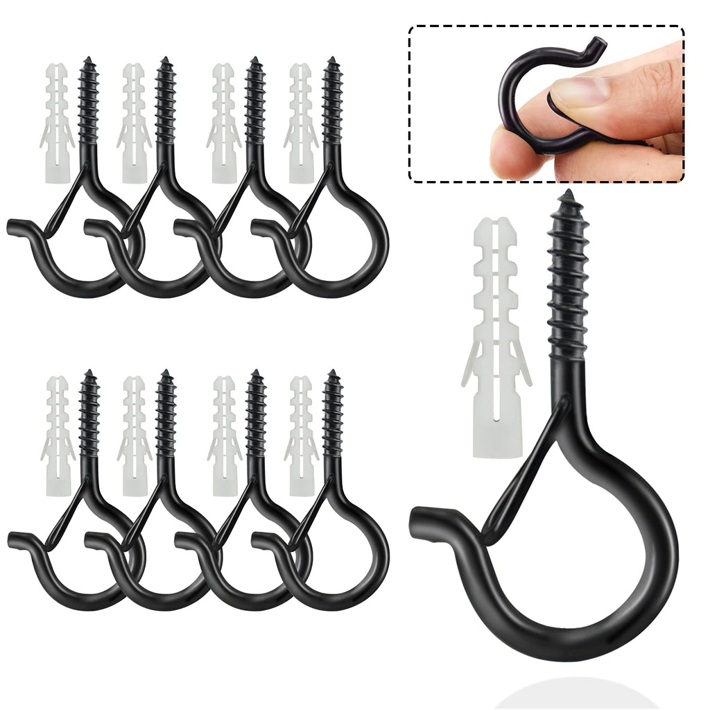 [Australia - AusPower] - 8 Pack Hooks for Outdoor String Lights,Screw Hooks for Plant and Christmas Lights,Q-Hanging Hooks for Party and Festival Decoration Hanging Hooks 8 