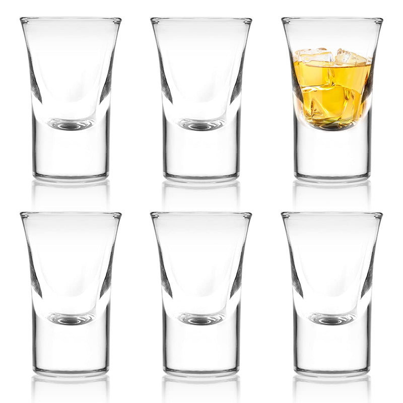 [Australia - AusPower] - Asipmor Shot Glass Set with Heavy Base,1 oz Tequila Shot Glasses Set of 6 , Clear Shot Glass(6 PACK) 6 pack 