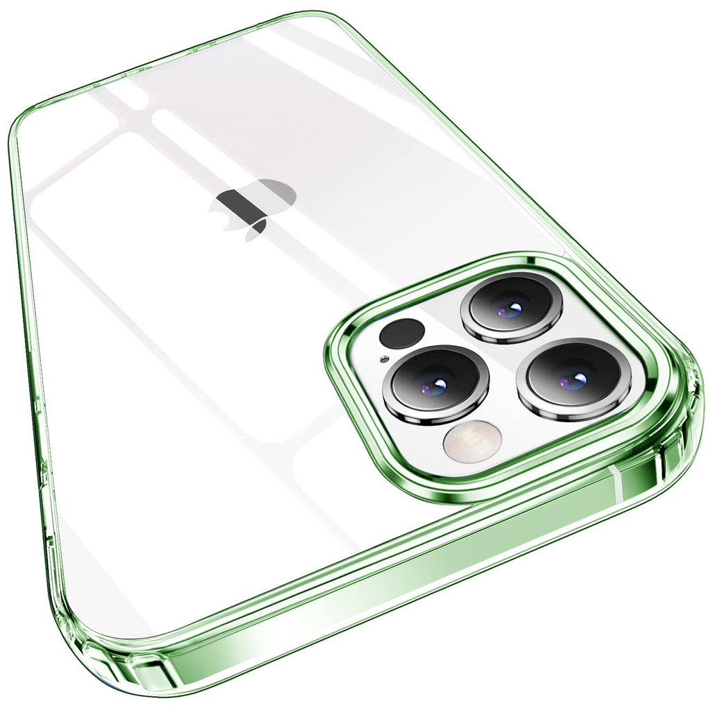 [Australia - AusPower] - Elando Crystal Clear Case Compatible with iPhone 12 Pro Max, Non-Yellowing Shockproof Protective Phone Case Slim Thin, 6.7 inch, Clear Green 
