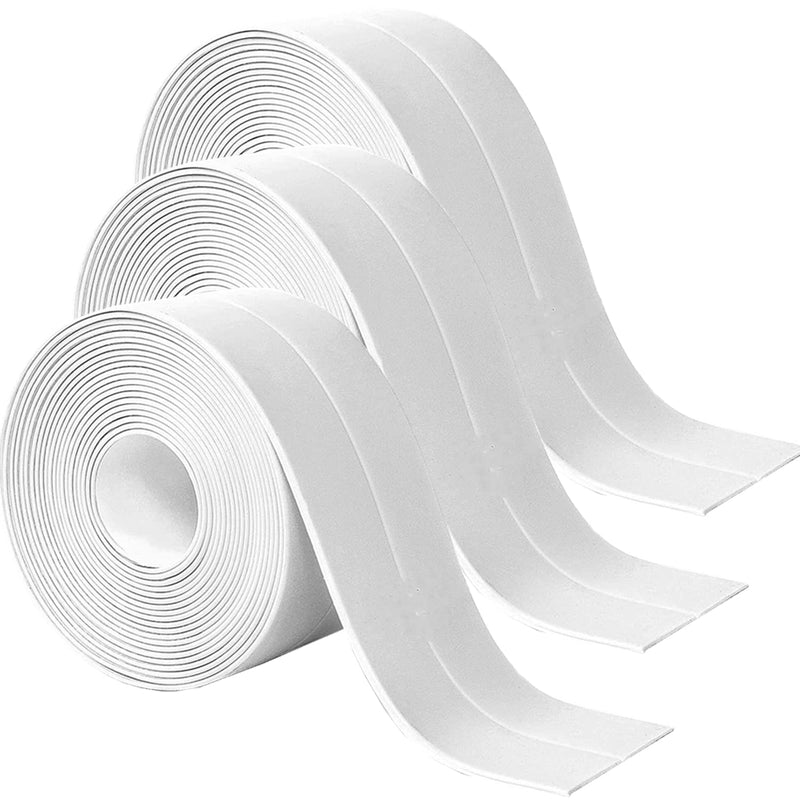[Australia - AusPower] - Caulk Strip, 3 Pack Caulk Tape,1.5" x 10.5 Ft Self Adhesive Tape Caulk Strip,Waterproof Sealing Tape for Kitchen,Countertop,Sink,Bathroom,Toilet,and Bathtub Floor Wall Edge Protector(White) 