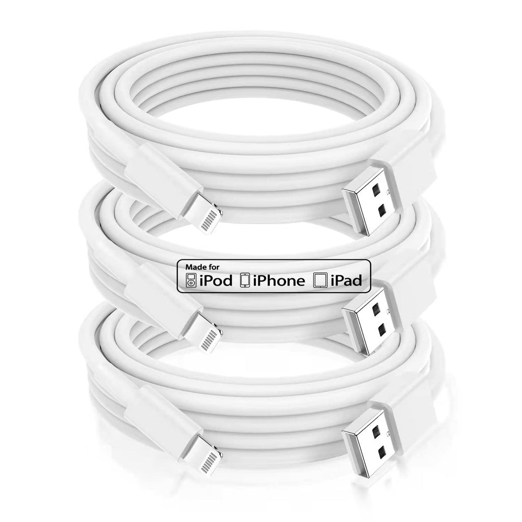 [Australia - AusPower] - 3Pack 6ft iPhone Charger Lightning Cable, MFi Certified Apple Charging Cord Long, Fast 2.4A Lightning to USB Cable 6 Foot, 6 Feet Apple Chargers for iPhone 13/12/11 Pro MAX/XS/XR/8/X/7/6S/SE/5/iPad 3pack 2M White 