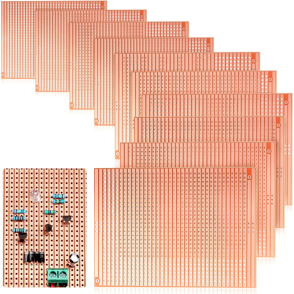 [Australia - AusPower] - 10 Pieces 73mm x 100mm Copper Strip Board, 957 Holes PCB Prototype Perfboard Kits Universal Printed Circuit Board Breadboard for DIY Soldering Electronic Projects Experiments 