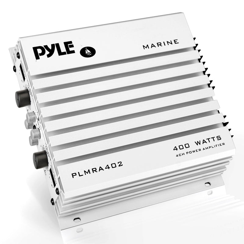 [Australia - AusPower] - Pyle Hydra Marine Amplifier - Upgraded Elite Series 400 Watt 4 Channel Audio Amplifier - Waterproof, Dual MOSFET Power Supply, GAIN Level Controls, RCA Stereo Input & LED Indicator - PLMRA402 Marine Amplifier Elite 