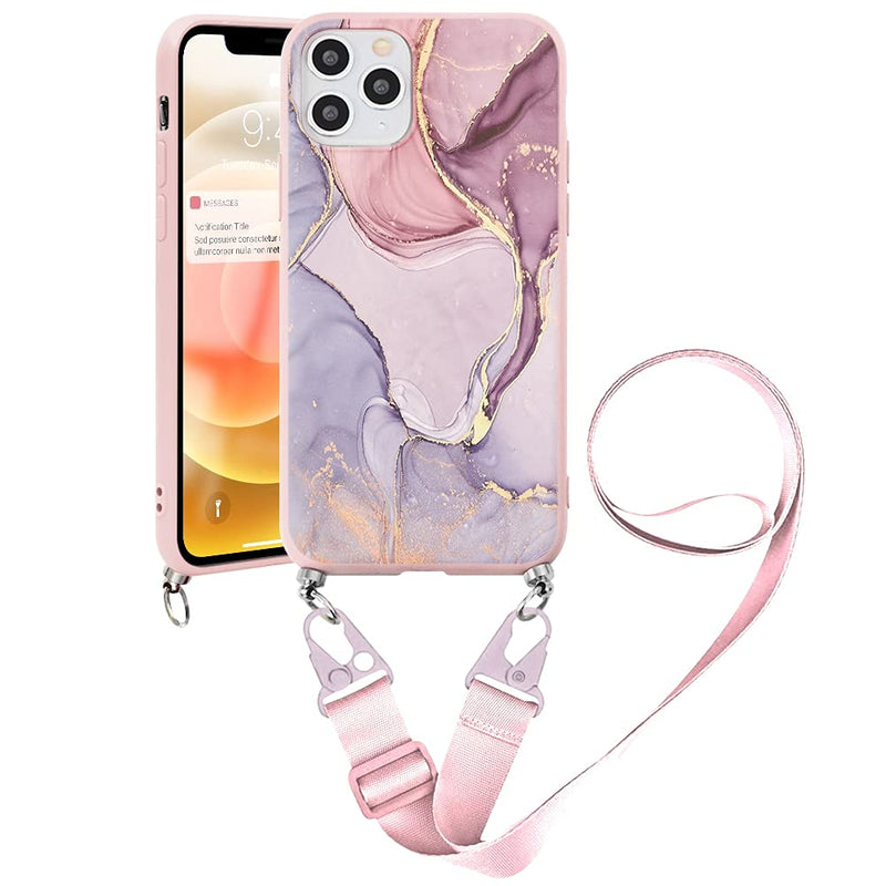 [Australia - AusPower] - Yoedge Crossbody Case for Samsung Galaxy A71 (4G) [ 6.7" ] with Adjustable Neck Cord Lanyard Strap - Soft Silicone Shockproof Protective Cover with Lovely Design Pattern - Marble for Samsung Galaxy A71 (4G) B_Marble 