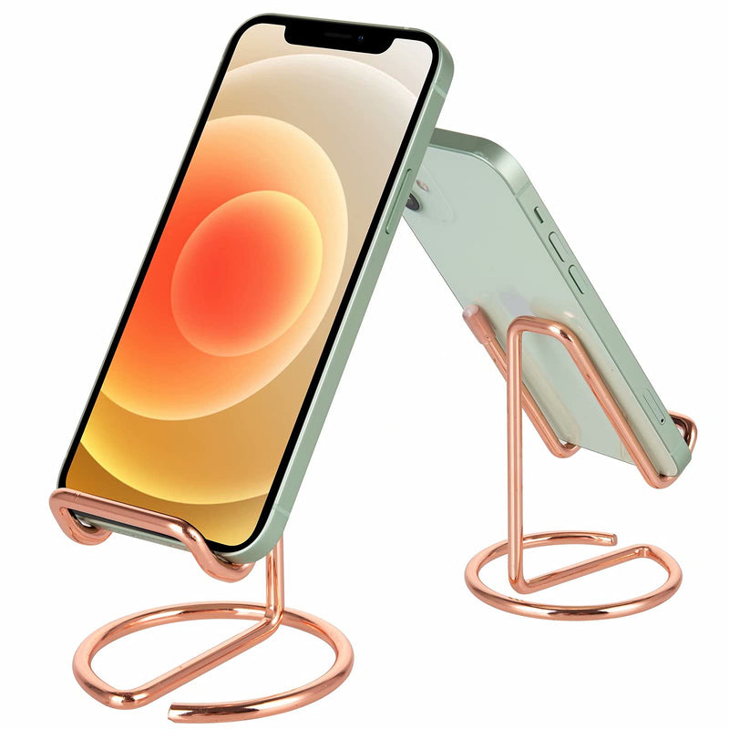 [Australia - AusPower] - Cell Phone Stand for Desk,Cute Metal Rose Gold Cell Phone Stand Holder Desk Accessories,Compatible with All Mobile Phones,iPhone,Switch,iPad 1 