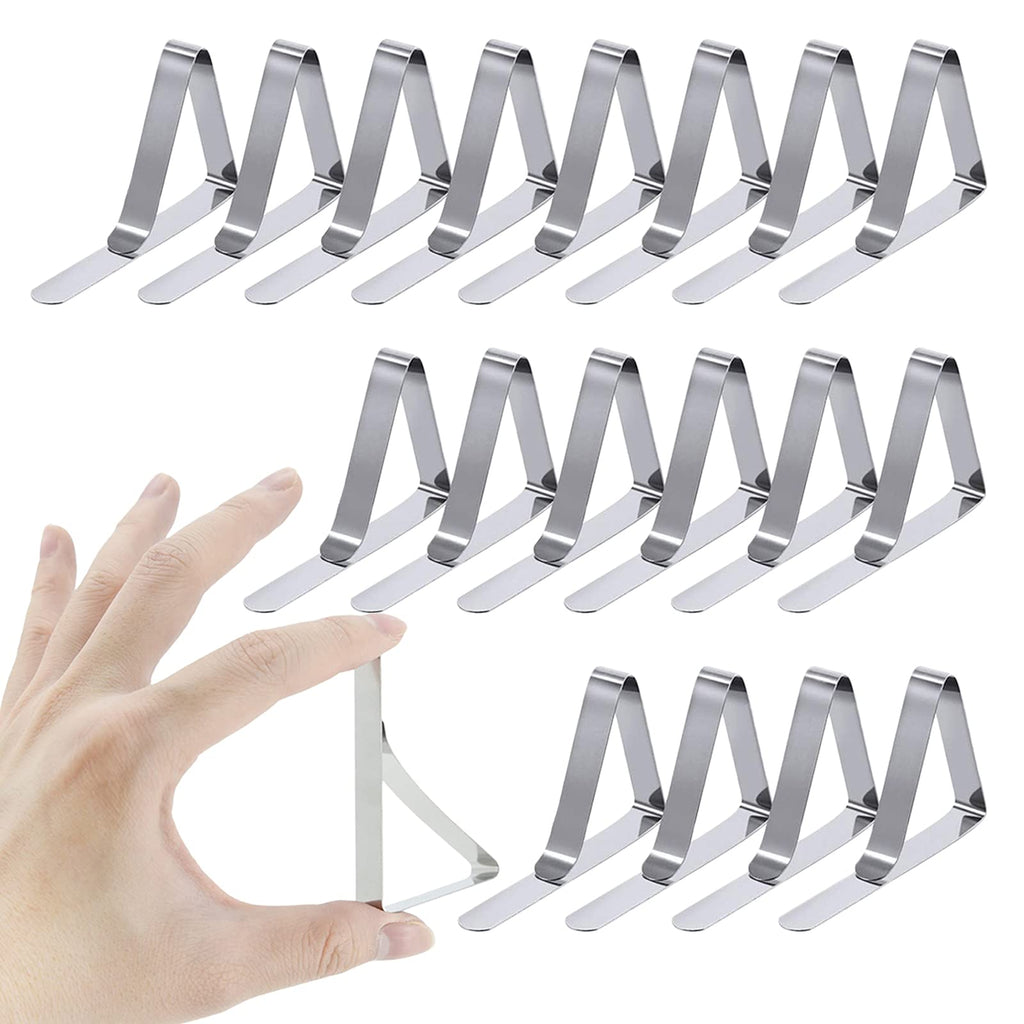 [Australia - AusPower] - 18 Pcs Tablecloth Clips, Picnic Table Clamps Skirt Clip, Table Cloth Cover Holders, Triangle Flexible Clips for Wedding Outdoor 