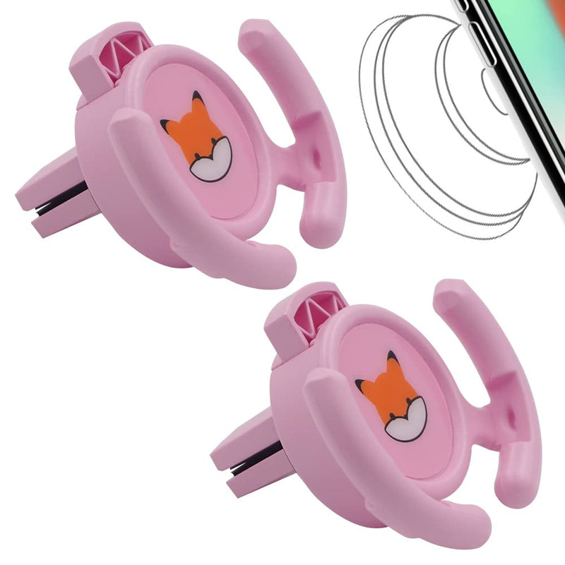 [Australia - AusPower] - HOMEFOX Socket Holder Car Mount - 2 Pack Collapsible Socket Mount for Car Vent, Grip Socket Car Holder for iPhone with Secure Vent Clip for Horizontal Air Vent ONLY, Pink Two Pack Vent Mount Pink/Pink 