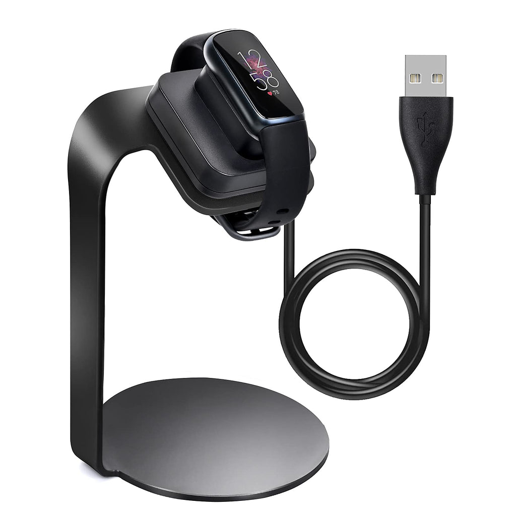 [Australia - AusPower] - RickTech Charger Dock Compatible with Fitbit Luxe/Charge 5, Charger Stand Accessories for Luxe Smartwatch with 1M USB Cord, Charging Station for Fitbit Black 