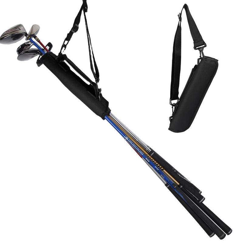 [Australia - AusPower] - Mini Golf Club Bag Lightweight Shoulder Carrier Driving Range Practice Pack Portable Course Training Travel Case Foldable Sunday Bag Holding 3-5 Golf Clubs for Men Women Golfer Black 