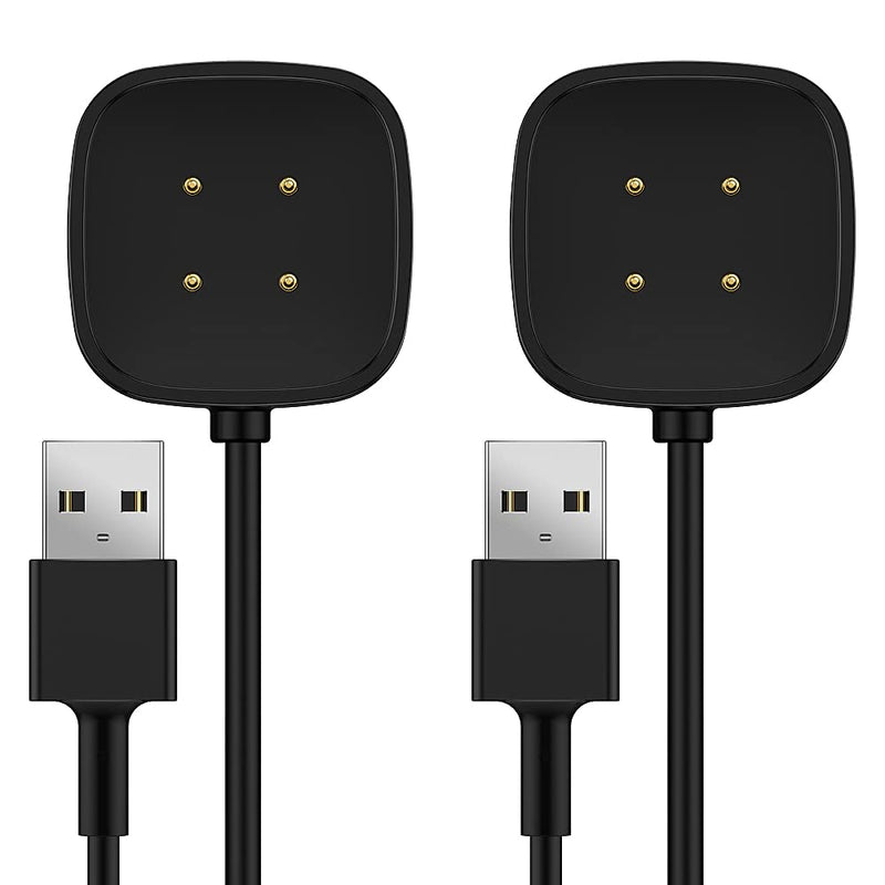 [Australia - AusPower] - TUSITA [2-Pack Magnetic Charger Compatible with Fitbit Versa 3, Sense (NOT for Versa 1 / Versa 2 / Versa Lite) - 6ft 180cm USB Charging Cable Dock - Smart Watch Accessories 2 Pack 180cm+180cm 