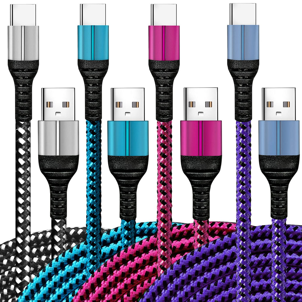 [Australia - AusPower] - USB-C Cable:QQLIKE Charging 6FT 4Pack Power C Cord Braided Phone Charger USB A to Type C Charging Cable Fast USB C Charger for Samsung A10/A20/A51/Note 9 Note 8 S10 S10+,LG V50 V40 G8 G7 