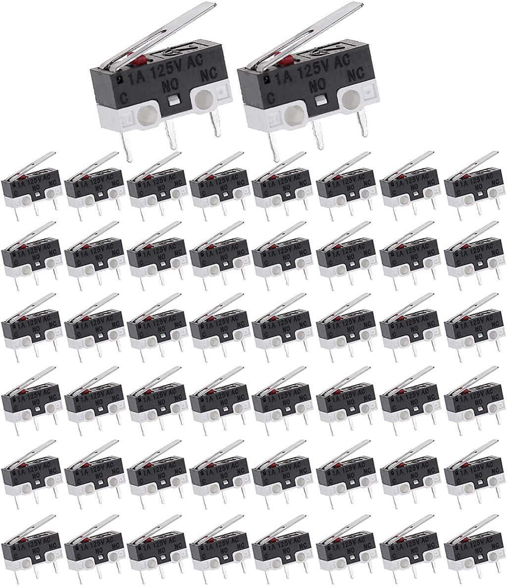 [Australia - AusPower] - Cermant 50pcs 2A 125V AC Straight Hinge Lever Momentary Push Button Arm Micro Limit Mouse 3 Pinsswitch SPDT Limit Micro Switch Long Hinge Lever （JL012-13.5） （JL012-13.5） 50pcs Micro Limit Mouse switch 