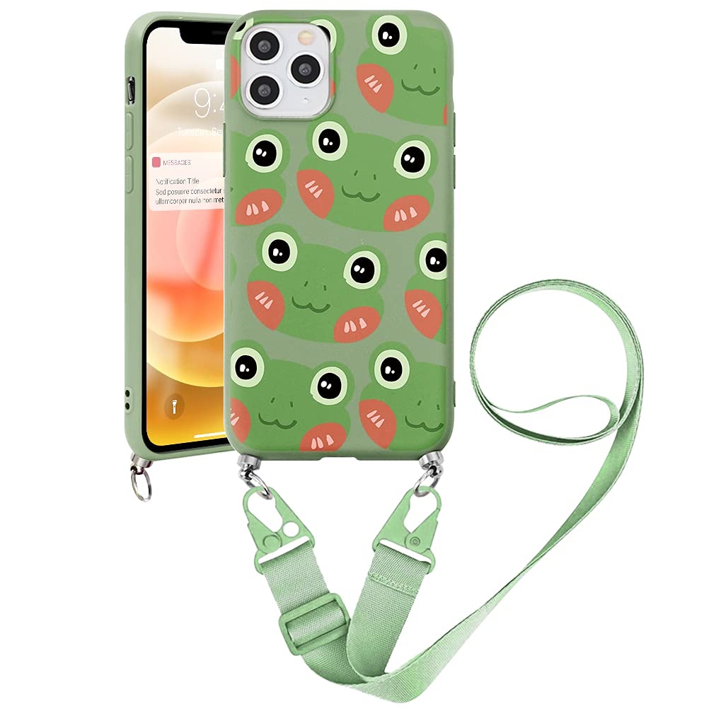 [Australia - AusPower] - Yoedge Crossbody Case for Samsung Galaxy J7 Prime [ 5.5" ] with Adjustable Neck Cord Lanyard Strap - Soft Silicone Shockproof Protective Cover with Lovely Design Pattern - Frog B_Frog 