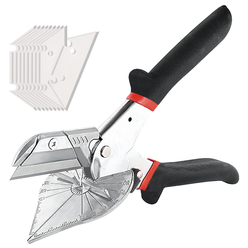 [Australia - AusPower] - Taigoehua Multi-angle Bevel Scissors Angle Shear 45-135 Degree Angle Mitre Siding Wire Duct Cutter with 11 Replacement Blades Style1 