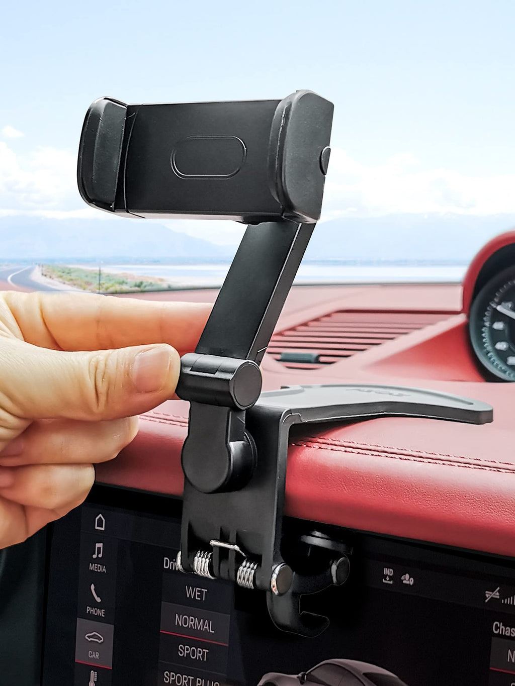 [Australia - AusPower] - PZOZ Car Phone Holder Mount, Multi-Axis Rotation Cell Phone Mount for Car Dashboard Clip Mount Stand Compatible for iPhone 11/ 12/ 13 Pro Max Mini XS Max XR 8 8Plus 7 Samsung Galaxy S21 S20 FE 