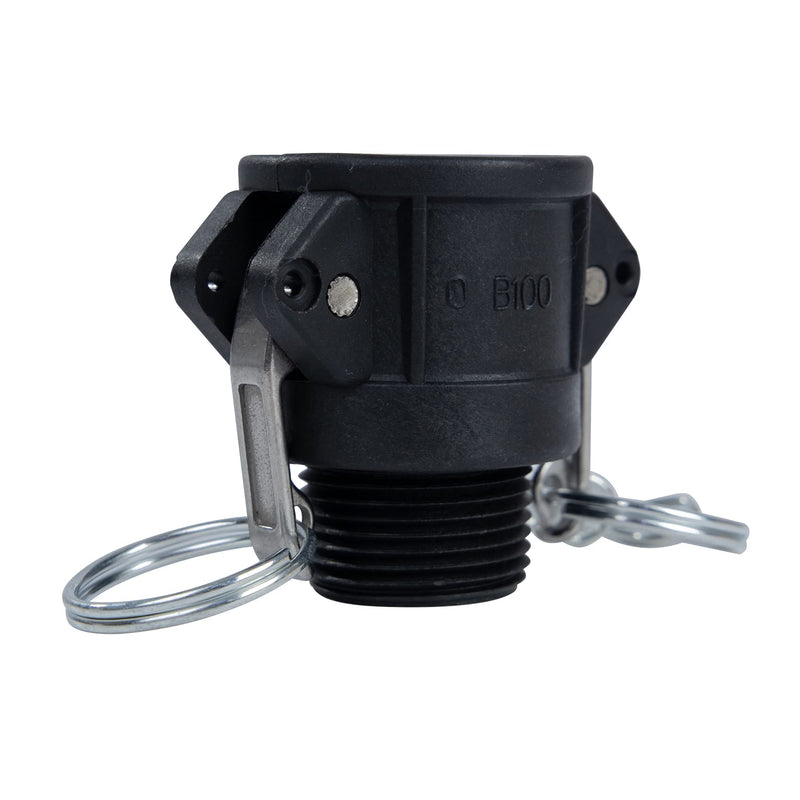 [Australia - AusPower] - Quafwia 2 pcs Poly cam lock fittings (1" Part B) Cam & Groove Hose Fitting, Male Aadapter x Female NPT Thread Polypropylene Camlock Fittings (1") 1 Inch 