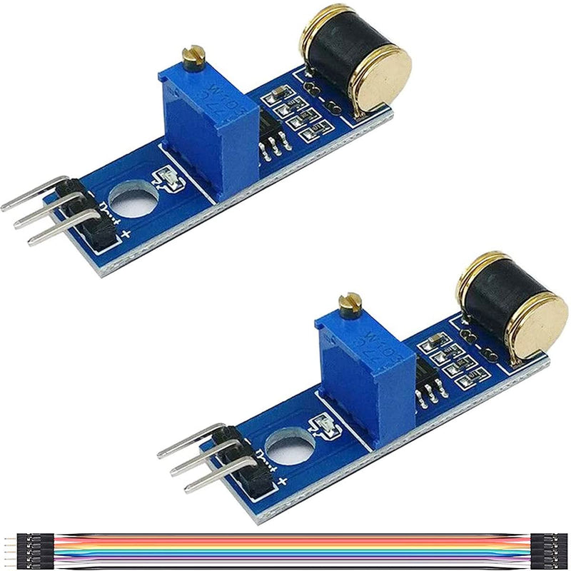 [Australia - AusPower] - DKARDU 2 pcs 801S Vibration Sensor Module Analog Output Adjustable Sensitivity with Dupont Cable,for Vibration Detection of Burglar Alarm and Mechanical Equipment 