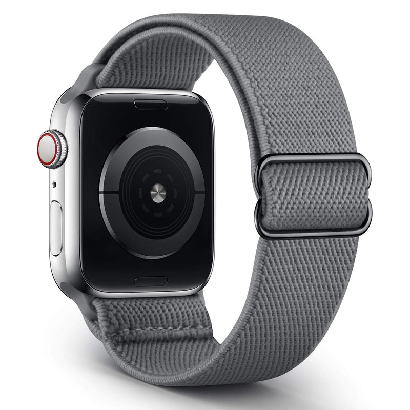 [Australia - AusPower] - ZALAVER Stretchy Solo Loop Band Compatible with Apple Watch Bands 38mm 40mm 42mm 44mm, Nylon Adjustable Braided Sport Elastics Wristband Compatible with iWatch Series 6/5/4/3/2/1 SE Women Dark Gray 38MM/40MM 
