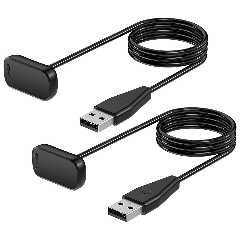 [Australia - AusPower] - 3.3FT 2 Pack Charger Cable for Fitbit Charge 5/for Fitbit Luxe Smartwatch, MENEEA Replacement Charging Cord Magnetic USB Accessories with Reset Button for Fitbit Charge 5 Fitness and Wellness Tracker 