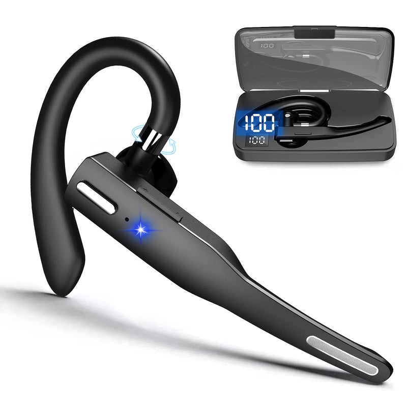 [Australia - AusPower] - MANACUBE Bluetooth Headset, Wireless Bluetooth5.1 Earpiece Single-Ear Headset Hands-Free Earphones with Built-in Mic for Driving Business Office, Compatible with iPhone and Android Noise Cancelling 