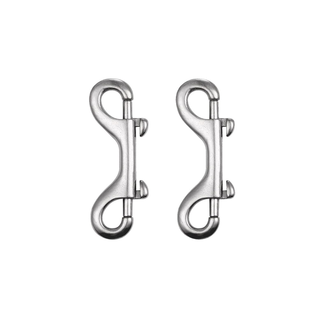 [Australia - AusPower] - Double Ended Bolt Snap Hooks - 2 Pack Heavy Duty 316 Stainless Steel Trigger Chain 3.5 Inch Marine Grade Metal Clips for Farm Use,Water Bucket,Dog Leash,Horse Tack,Key Chain and Diving 