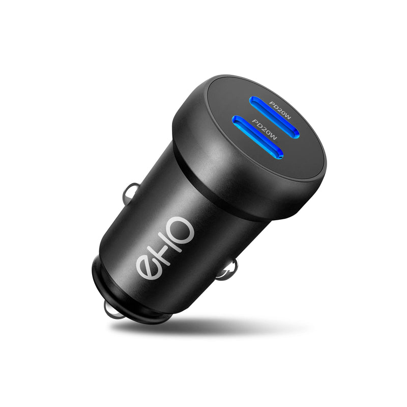 [Australia - AusPower] - Dual USB C Car Charger, 40W Phone 13 Car Charger, USB C Cell Phone Automobile Charger PD 3.0 2-Port(20W Max Each) Type C Car Adapter for iPhone 13/12/11, iPad, Galaxy S21/S20/Note20, Pixel 6/5/5a Black 