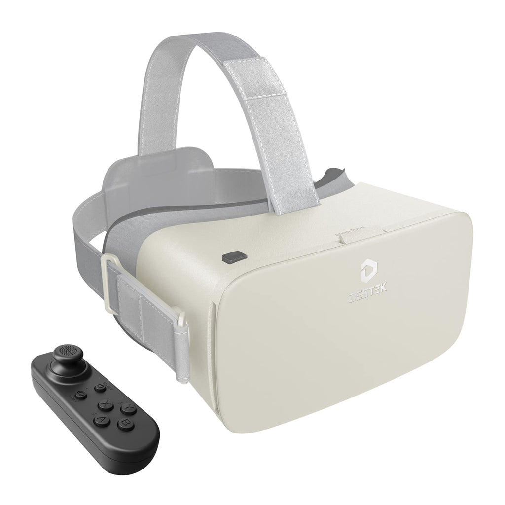 [Australia - AusPower] - Virtual Reality 3D VR Goggles VR Phone Box with Controller, Desert White Color 