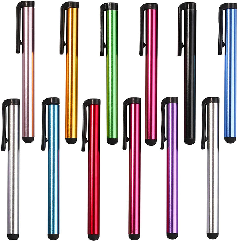 [Australia - AusPower] - Qisebin 12 Pack Universal Capacitive Stylus Pen Portable Multicolor Touchscreen Stylus Pens Compatible with Apple iPhone 5 /5S/ 5C /6/7/11 Plus iPad Galaxy Tablet Smartphone PDA (HJ-CMB-12PC) 