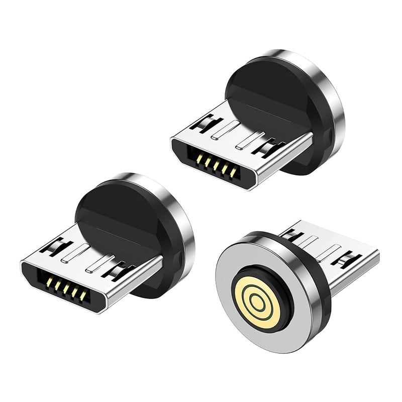 [Australia - AusPower] - Tunkia Magnetic Charging Tips Head Connector 3 Pack 360° Rotating Magnetic Phone Cable Adapter for Type C Micro USB 
