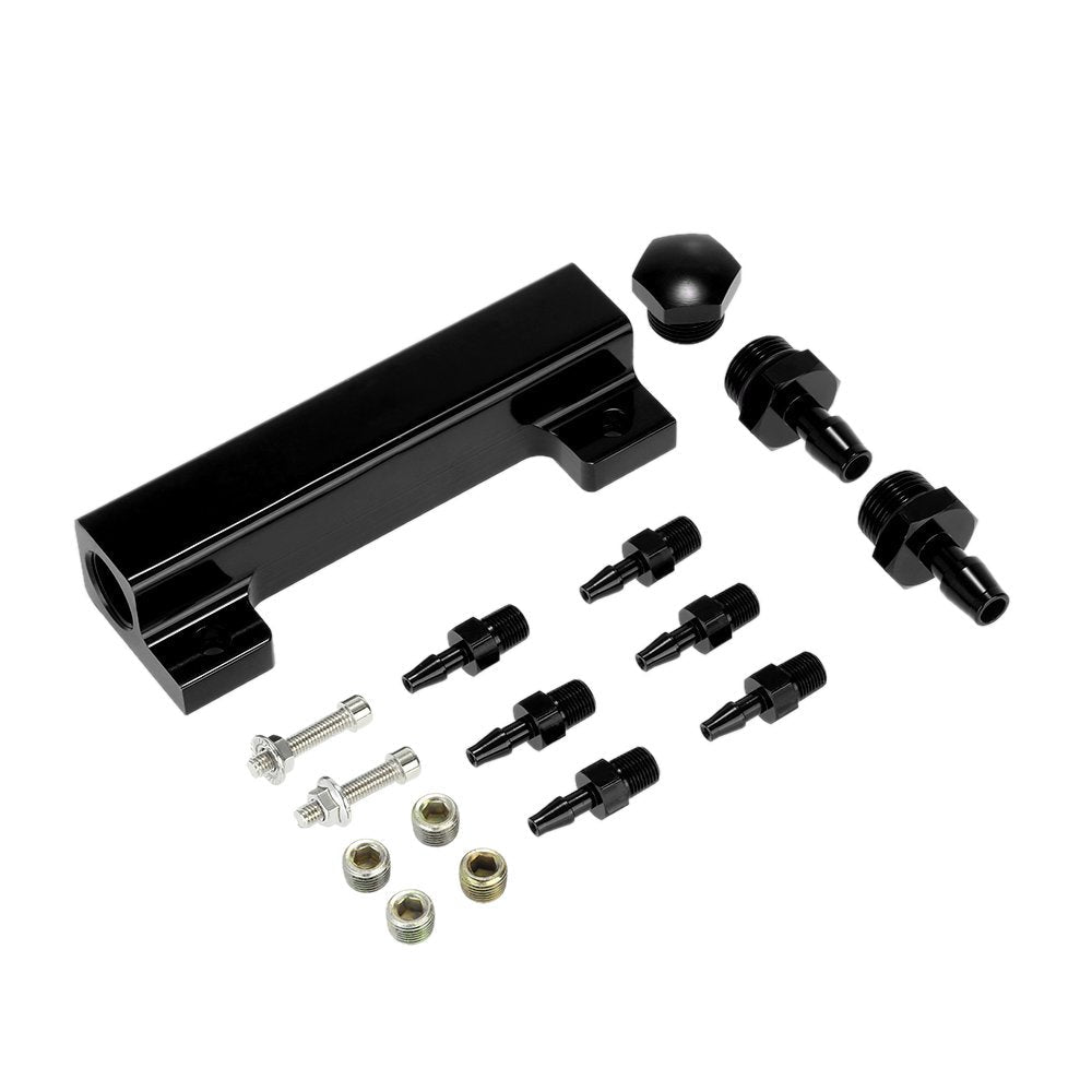 [Australia - AusPower] - Shkalacar Aluminum Alloy Vacuum Manifold Kits, 6 Port 1/8 NPT Turbo Wastegate Boost Block Intake Manifold Universal Modification Accessory Black 