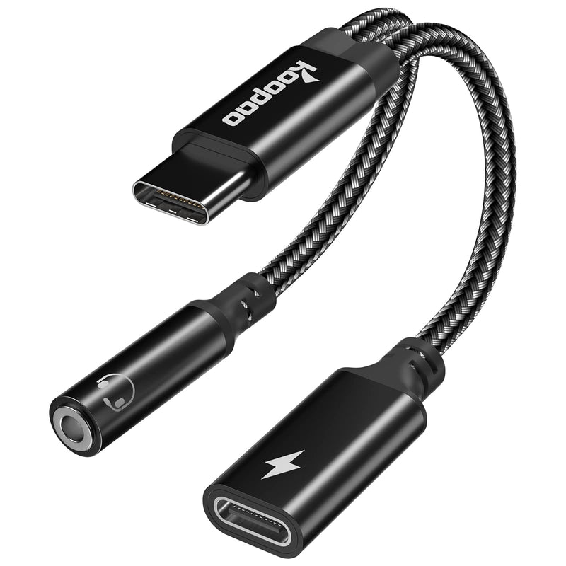 [Australia - AusPower] - USB C to 3.5 Headphone Jack Adapter-USB C PD 3.0 Quick Charging Port 60W Fast Charge Cable (DB) 
