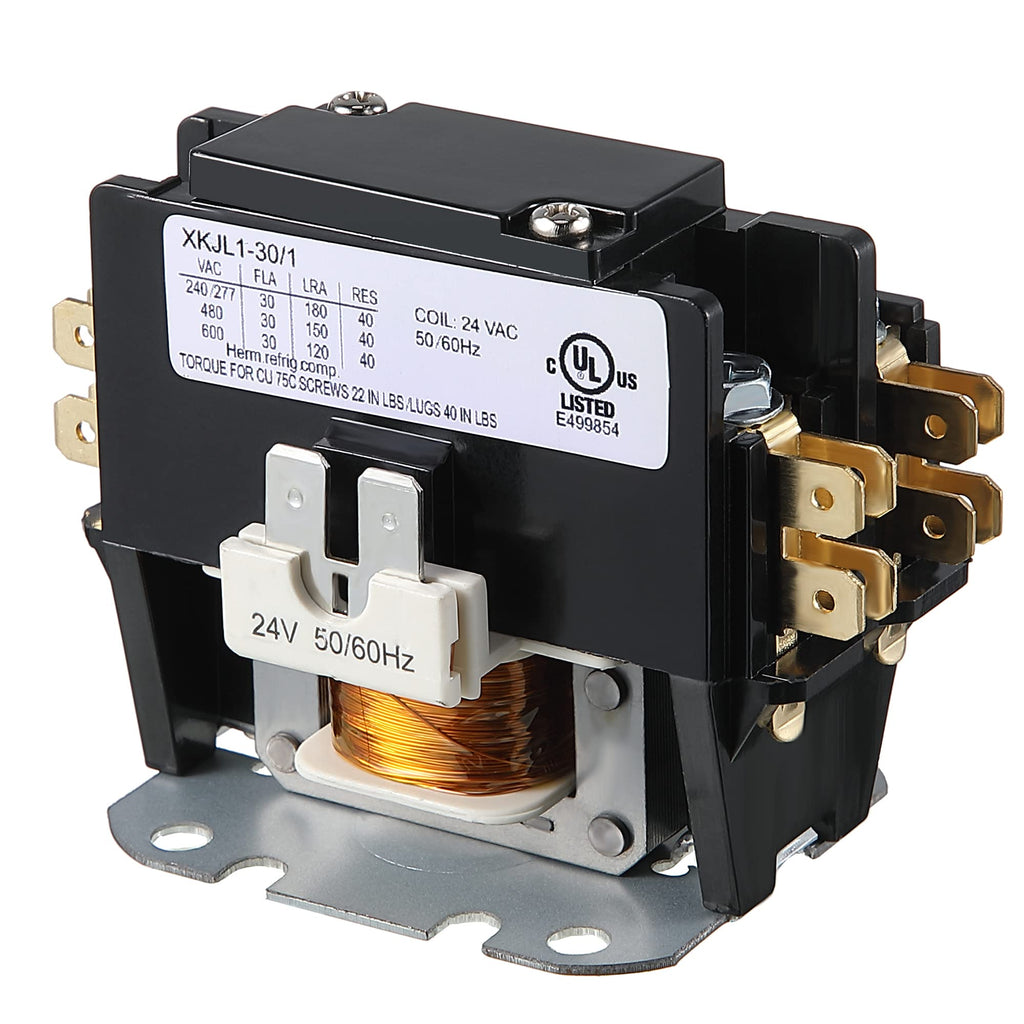 [Australia - AusPower] - Carrier HVAC Motor Contactor, 24VAC 30 Amp Coil Single Pole / 1 Pole Furnace Replacement Relays, Air Conditioner, Heat Pump, Refrigeration Systems 1P 30A 24V 