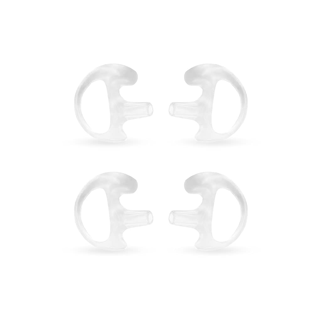 [Australia - AusPower] - Vilsful Earmold Replacement Ear Buds Earbuds Earplug Soft Silicone for Air Acoustic Coil Tube Earpiece for Motorola Kenwood 2 Way Radio Walkie Talkie 2 Pairs, Medium Size Clear 