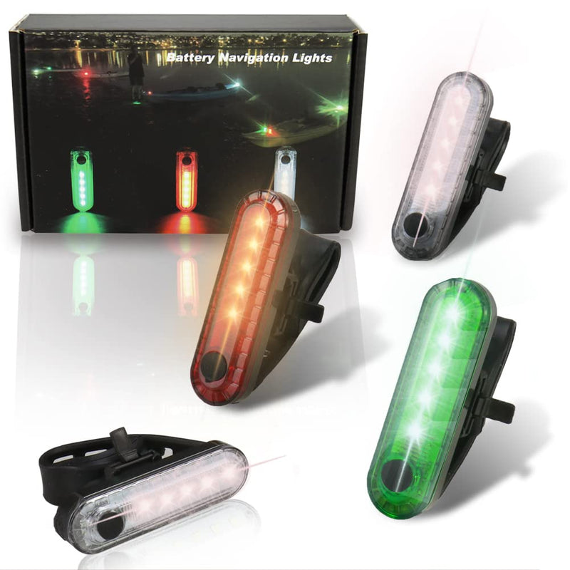 [Australia - AusPower] - Botepon Kayak Battery Operated Navigation Lights, Boat Bow Lights And Stern Lights, Waterproof Kayak Lights For Night Kayaking, Night Fishing Lights For Pontoon Boat, Bass Boat, Dinghy 