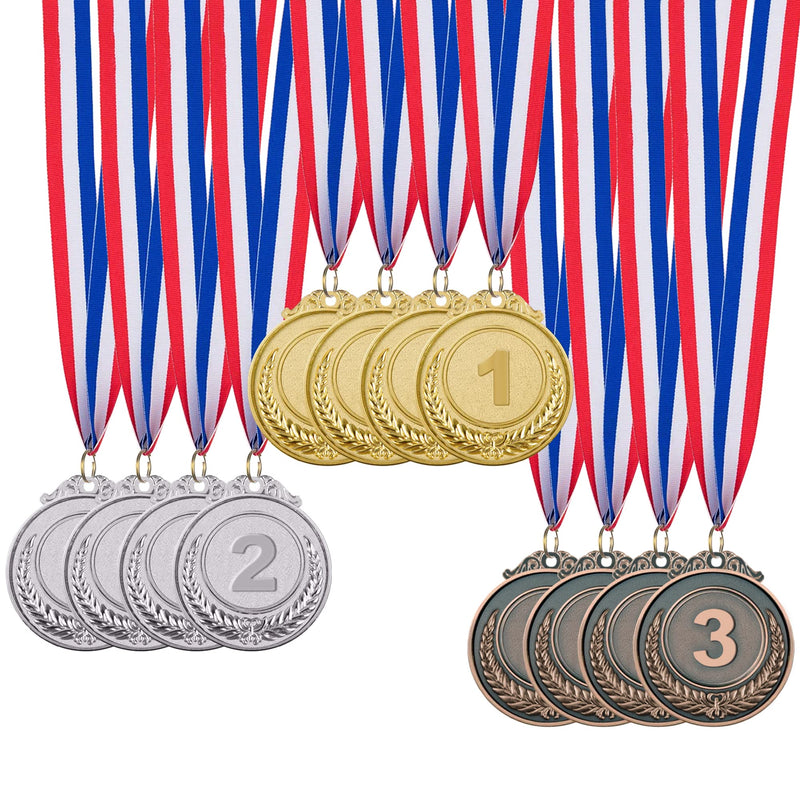[Australia - AusPower] - IHPUKIDI 12 Pieces Gold Silver Bronze Award Medals, Olympic Style Winner Medals Gold Silver Bronze Prizes for Sports, Competitions, Party Favors, 2 Inches 
