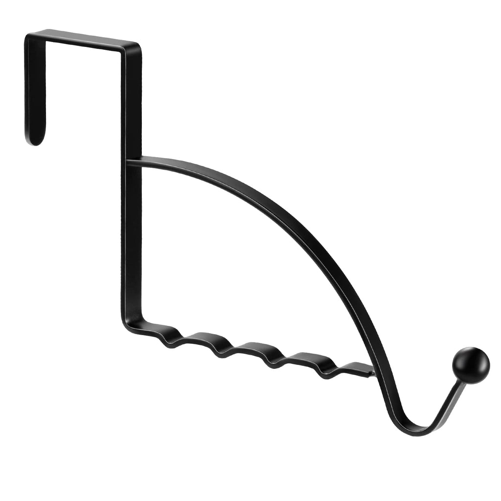 [Australia - AusPower] - Hotop Over Door Hooks 2 Pieces Single Over Door Hooks Valet Hooks Door Mounted Hooks Multi Hanging Storage Hanger Over Door Rack for Clothes Coats Towels Hats Scarves Purses Keys and More (Black) Black 