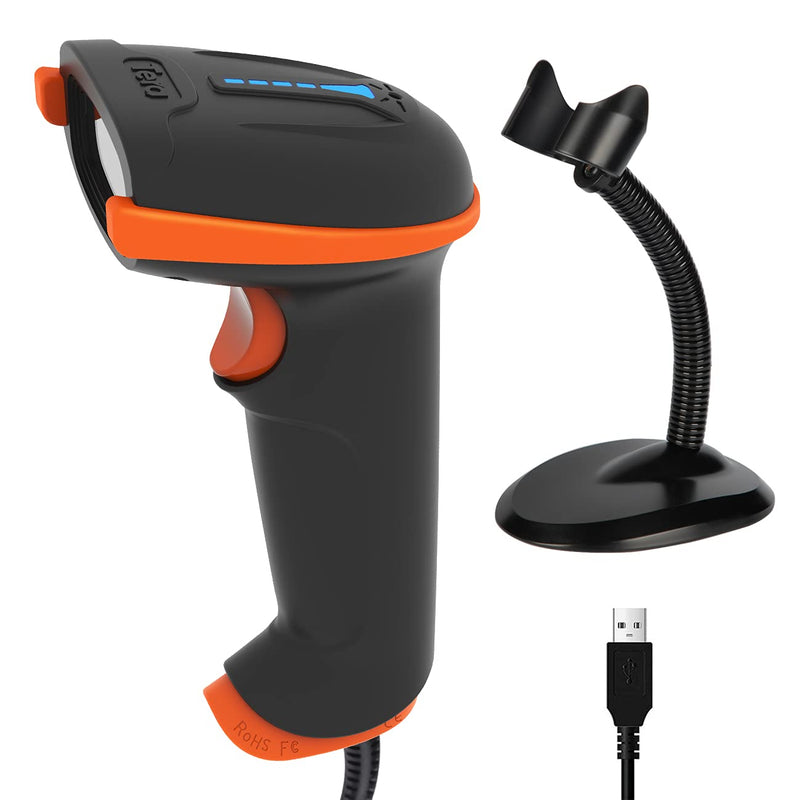 [Australia - AusPower] - Tera Upgraded USB 2D QR Barcode Scanner Wired with Stand, IP65 Certified Ergonomic Handle Fast and Precise Scan Bar Code Reader for Windows Linux Plug and Play Model D5100Y-Z 