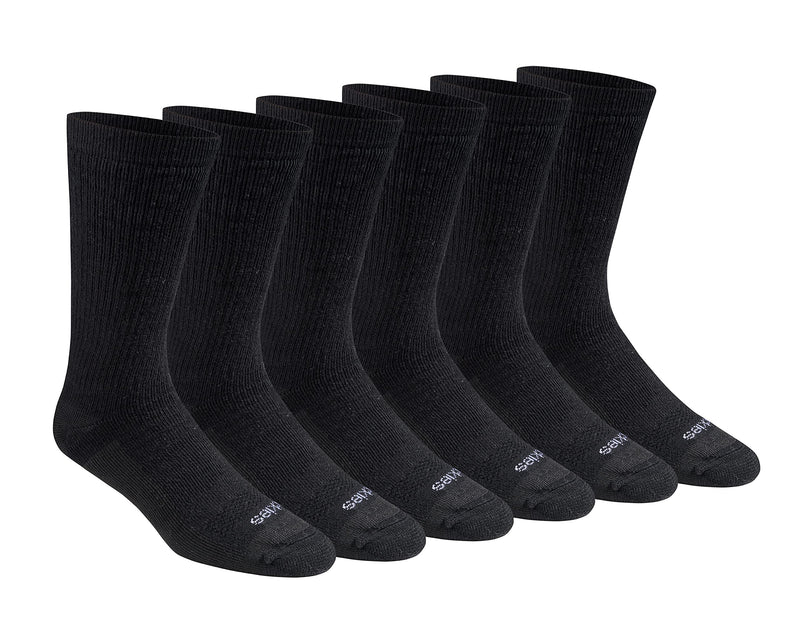 [Australia - AusPower] - Dickies Men's Dri-tech Moisture Control Max Full Cushion Crew Socks Multipack Shoe Size: 6-12 3.0 Full Cushion Solid Black (6 Pairs) 