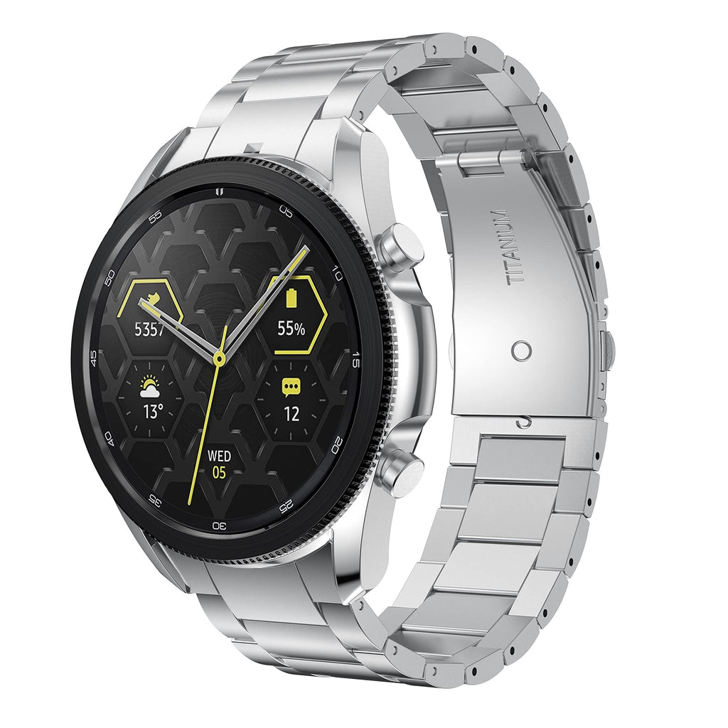 [Australia - AusPower] - LDFAS for Galaxy Watch 3 45mm Bands, No Gaps 22mm Titanium Metal Watch Strap Compatible for Samsung Galaxy Watch 3 45mm Smartwatch, Silver 
