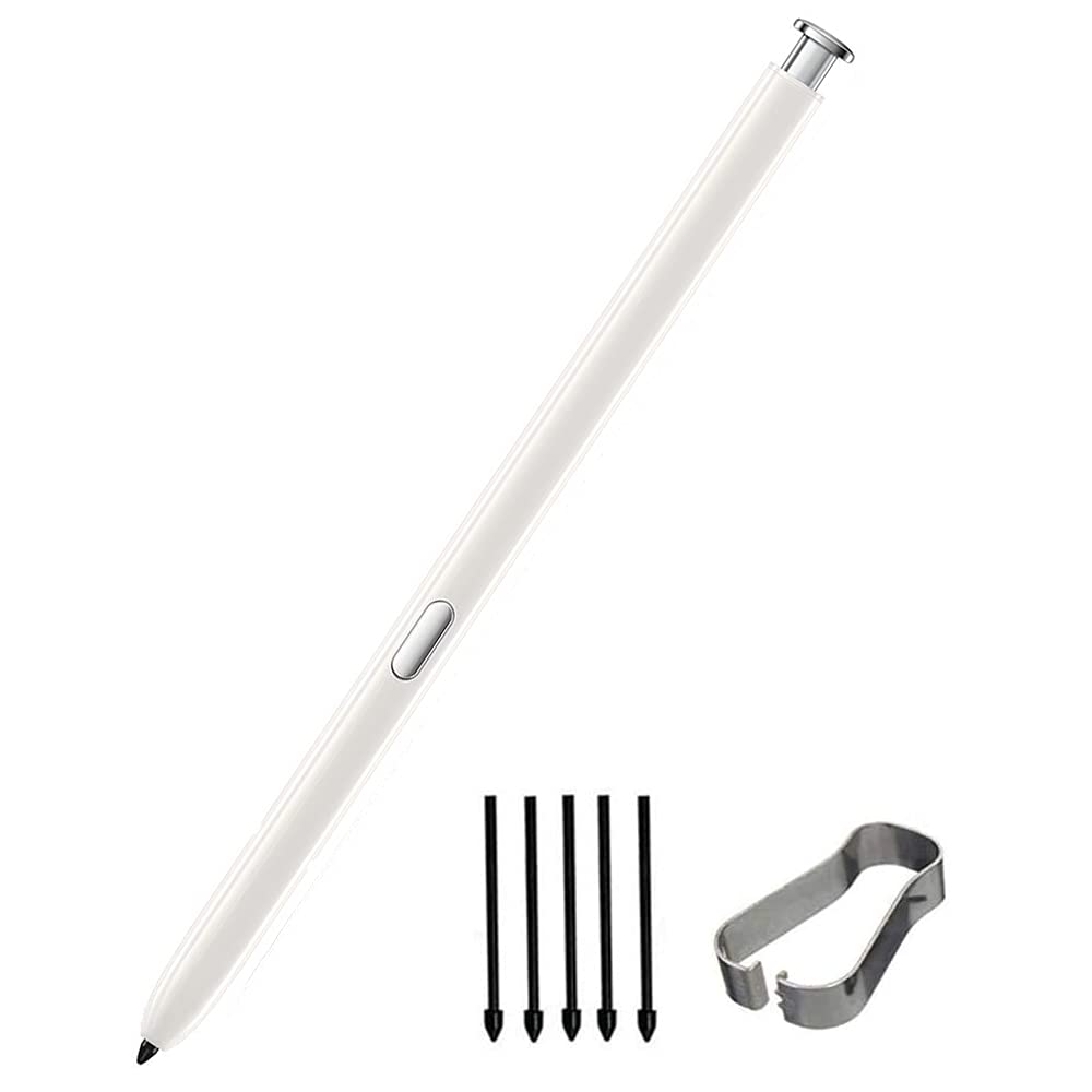 [Australia - AusPower] - SLAUNT Note 20 S Pen Replacement Stylus Pen Compatible with Galaxy Note 20 Note 20 Ultra 5G S Pen (NO Bluetooth) +Tips/Nibs+Eject Pin (White) White 