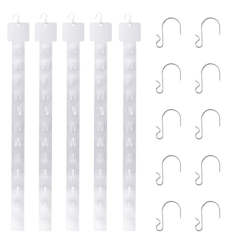 [Australia - AusPower] - Balacoo 50Pcs Station Hanging Merchandise Strips with S Hooks, Retail Display Stand Transparent Color 