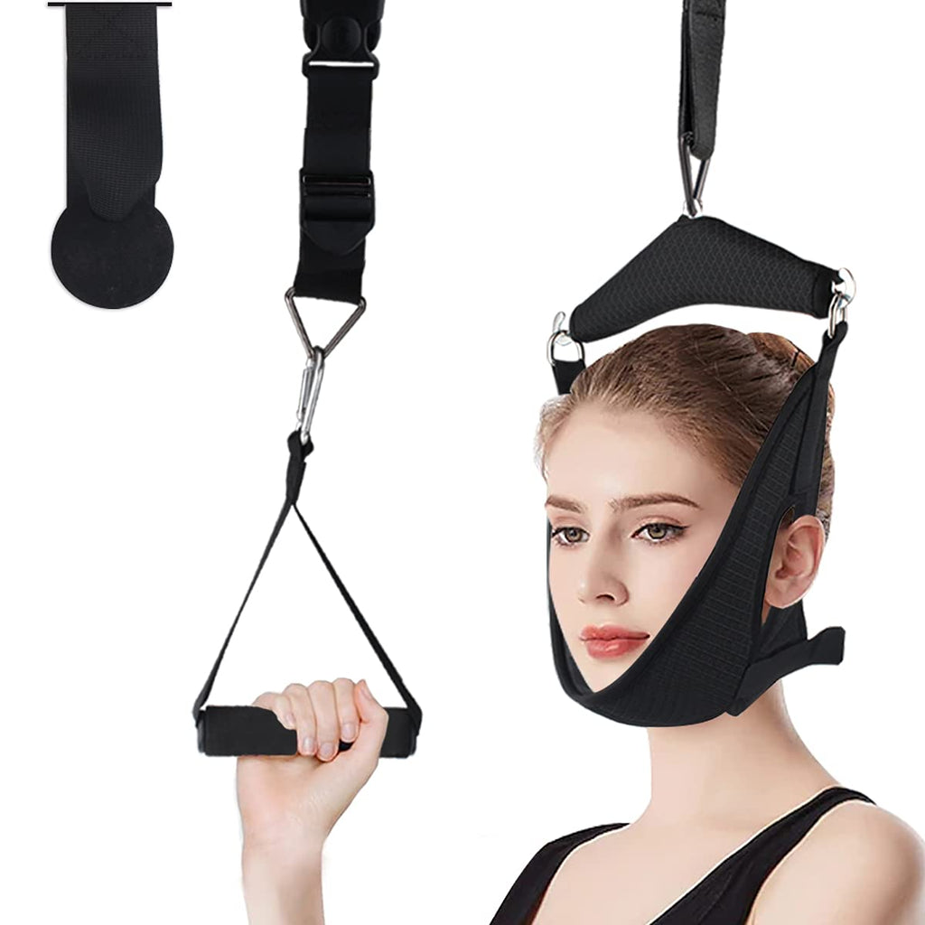 [Australia - AusPower] - Cervical Neck Traction Device, Portable Neck Decompression Devices Door Traction Stretcher, for Spinal Decompression Neck Pain Relief Home Physical Therapy 